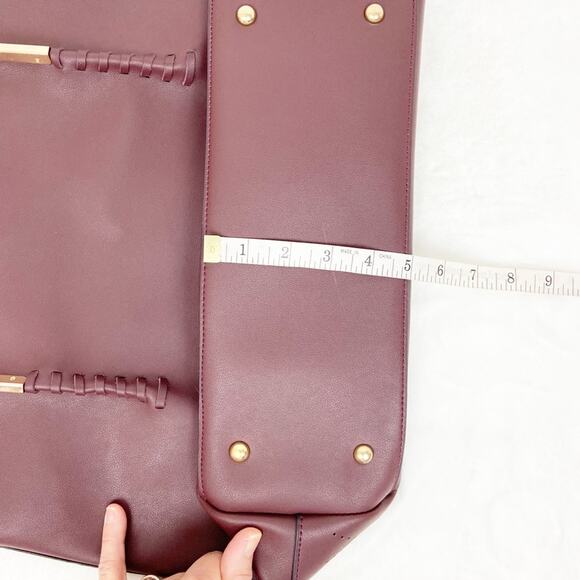Burgundy Faux Leather Oversized Shoulder Bag - Picture 13 of 15